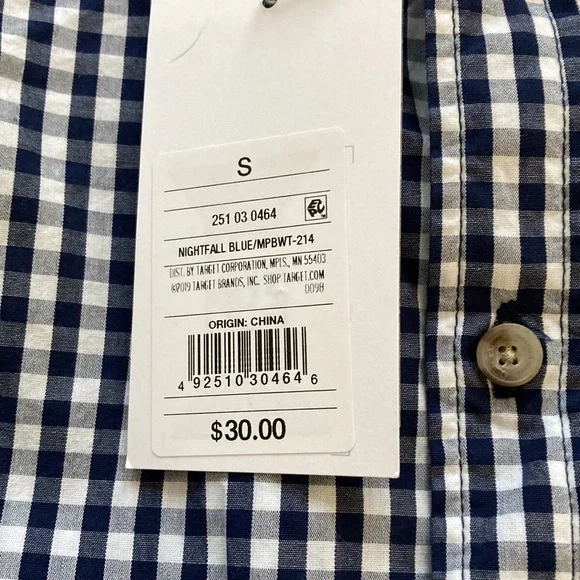 VV for Target Mens Checkered Button Down - Picture 4 of 4